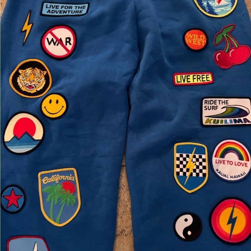Aviator Nation VINTAGE PATCH CREW & SWEATPANTS - OCEAN - Picture 3 of 10